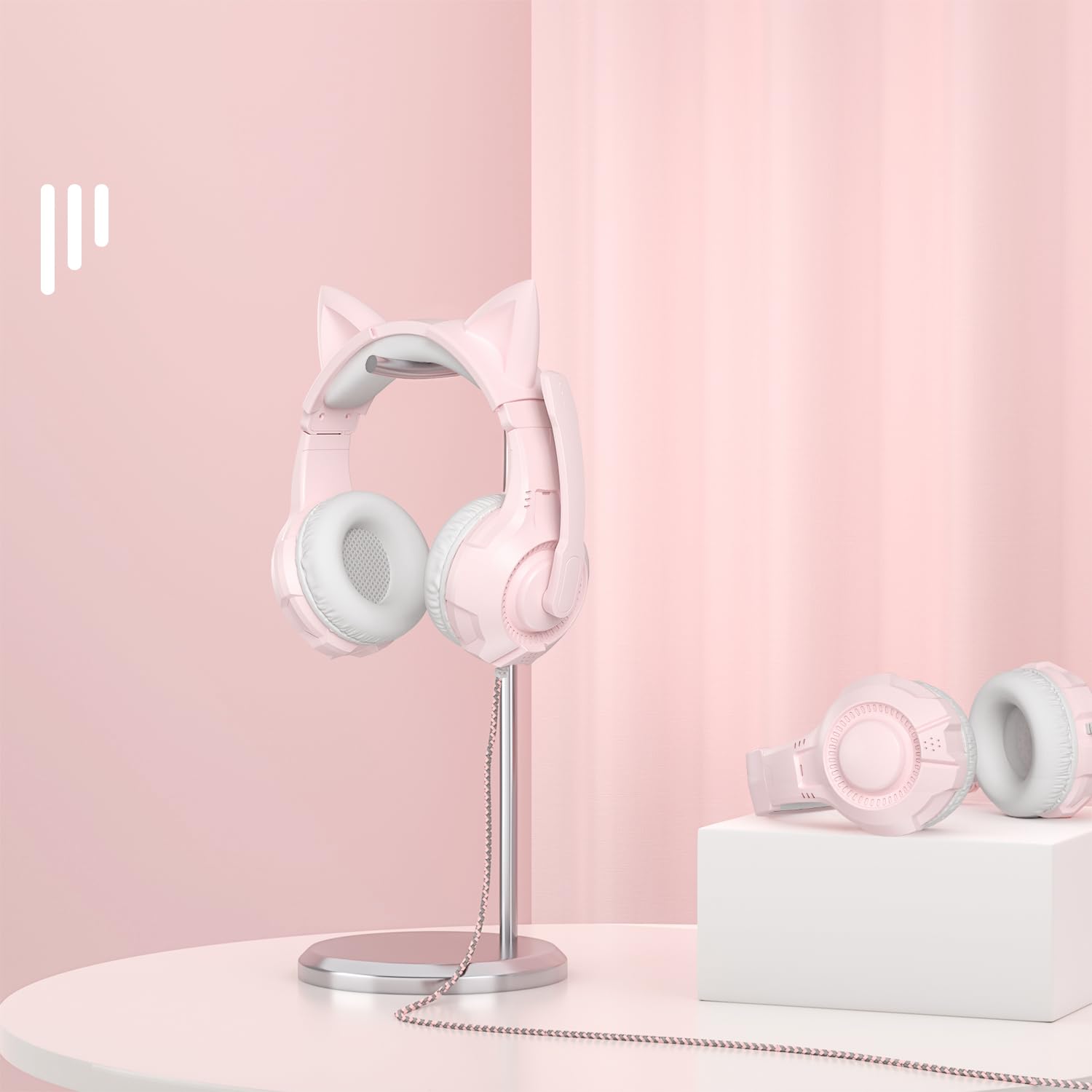 Amazon.co.jp: ピンク 猫耳ヘッドフォン オーバーイヤー ゲーミングPC